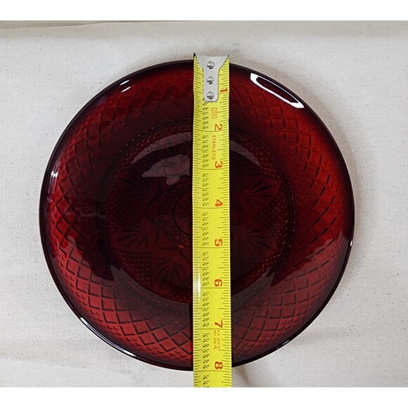 Luminarc Cristal D' Arques Durand Antique Ruby Red 8" Salad Plates Set of 6 - Picture 5 of 10